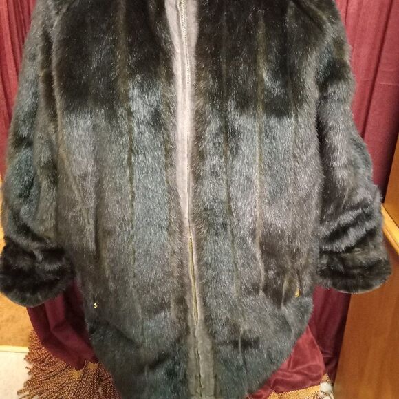JLC Reversible leather faux fur coat - Picture 1 of 9